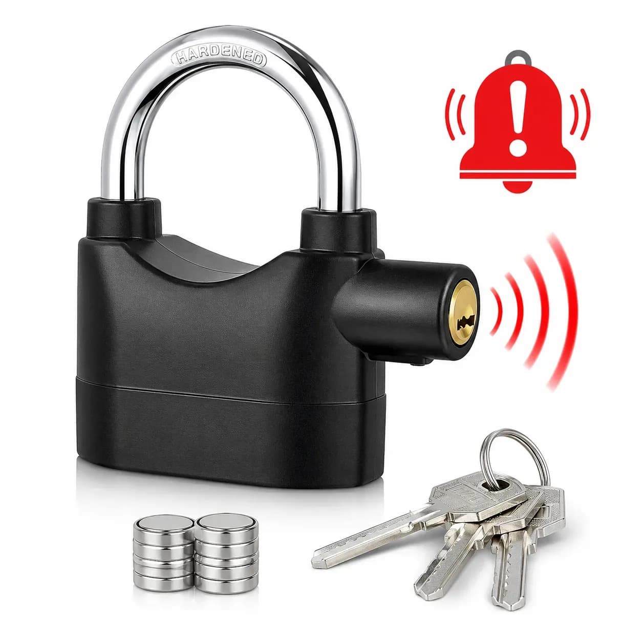 Candado de seguridad con alarma sonora