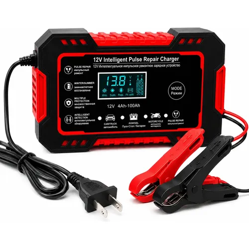CARGADOR DE BATERIA PARA CARRO Y MOTO 12V