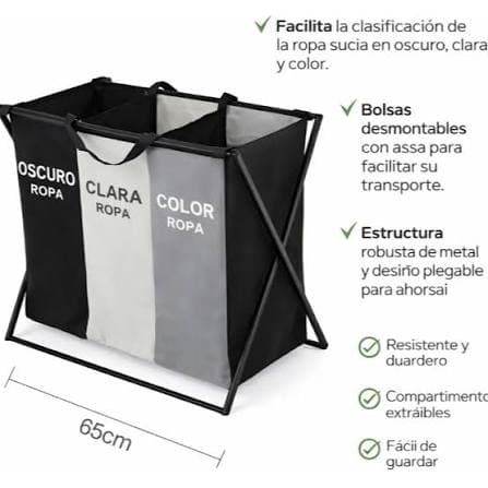 ORGANIZADOR ROPA CESTA X3
