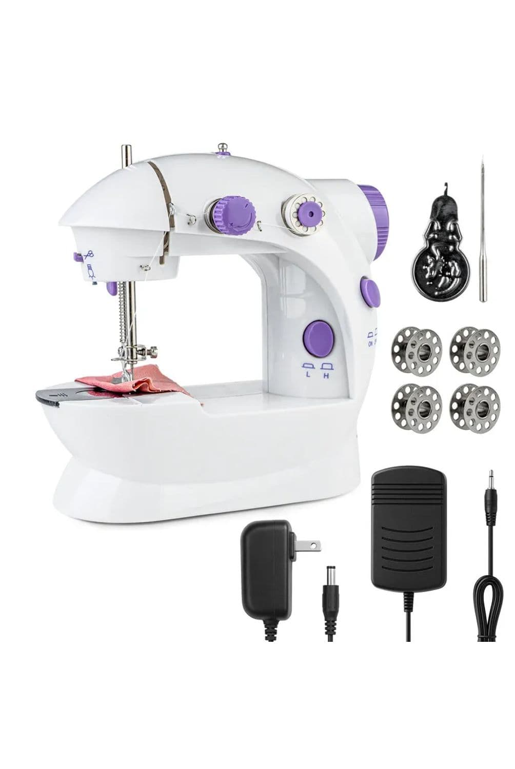 MAQUINA DE COSER CON TABLA CAJA MORADA